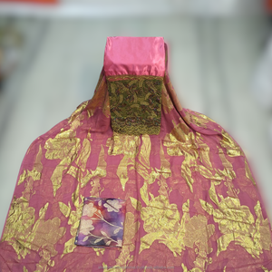 Ensemble complet de luxe noir et or Fransawi Dirac imprimé floral avec panneau brodé pour tenue de fête de mariage somalienne - Product Image 5