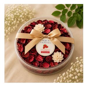 Pot-pourri de fraises naturelles, fleurs séchées, parfum d'ambiance pour la maison, remplissage décoratif pour bol - Product Image 4