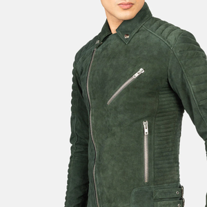 Men's Coated Genuine <b>Leather</b> <b>Jacket</b> Stand Collar Custom OEM Service Breathable Moto Biker Style Digital Printed <b>Suede</b> Fashion - Product Image 6