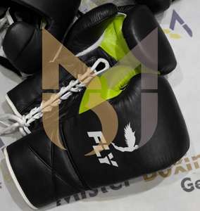 Nouvel ensemble d'entraînement de boxe noir et vert fluo 2026 avec logo personnalisé – Kit professionnel de sparring et d'équipement de combat pour le kick-boxing - Product Image 5