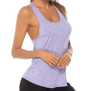 Camiseta sin mangas deportiva de punto transpirable de color liso para mujer, estilo racerback, para entrenamiento, de secado rápido con botones, lo último de 2026 - Product Image 1