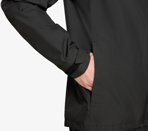 Veste coupe-vent à capuche noire pour homme, vêtements décontractés pour l'extérieur, coque en polyester, fermeture éclair, coupe régulière, style automne - Product Image 6