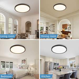Plafonnier LED encastré dimmable 6PK 12 pouces 2700K-6500K Réglable 24W 2880LM Moderne Ultra Fin Luminaires plats pour plafond bas - Product Image 4