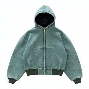 Nueva Llegada, Mejor Precio, Sudadera con Capucha Corta, Holgada, con Cierre, de Felpa, Lavada al Ácido, Ecológica, para Hombre y Mujer - Product Image 6
