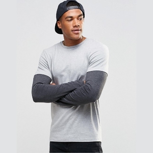 เสื้อยืดสองชั้นอินเทรนด์ ผ้าเนื้อนุ่มสบาย น้ำหนักเบา สำหรับผู้ชายผู้หญิง สวมใส่สบายๆ ทุกวัน ดีไซน์ทันสมัย - Product Image 2