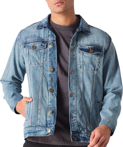 Veste en jean élégante avec logo personnalisé pour hommes, facile à porter, tendance, séchage rapide, style streetwear, légère, en vente en ligne - Product Image 2