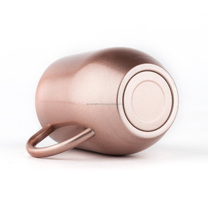 Taza de mula de doble pared de acero inoxidable con forma redonda chapada en oro rosa Diseño moderno Tapa de vidrio Sirviendo bebidas Fiesta Ligero - Product Image 4
