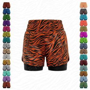 Shorts Deportivos 2 en 1 para Mujer, Estilo Único, Poliéster, Doble Capa, para Gimnasio, Running, Fitness, Secado Rápido, Transpirables - Product Image 1