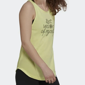 Camiseta sin mangas de algodón para mujer, diseño casual con estampado de palmeras, cuello redondo, diseño de vibraciones positivas - Product Image 4