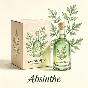 Scatola di Carta Ecologica Personalizzata con Stampa UV per Collezione di Bottiglie di Absinthe Verde Smeraldo Premium - Product Image 1