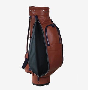 Vintage Large Capacity Genuine Leather Polo <b>Golf</b> Bags Zippered Carrying Strap Embroidery Printing Logo <b>Golf</b> Polo Leather Bags - Product Image 4