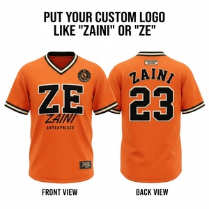 Camiseta de Fútbol Premium de Poliéster de 220g, Cuello Mao, Naranja y Negro con Ribete en Contraste, Logotipo, Nombres y Números Personalizados con Apliques - Product Image 1