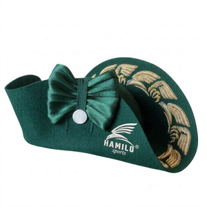 Bicorne maritime noir, coiffe historique avec garnitures tressées opulentes, couvre-chef de luxe, casquette Shako - Product Image 3