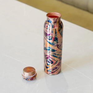 100% Pure Copper Designer Water <b>Bottle</b> Handmade Premium Drinking <b>Flask</b> Leak Proof Copper Storage <b>Bottle</b> for Gift and Daily Use - Product Image 5