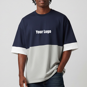 Camisetas Casuales al por Mayor para Hombre, 100% Algodón, Corte Holgado, con Logotipo Impreso Digital Personalizado, Color Sólido, Tejido Jersey Transpirable - Product Image 4