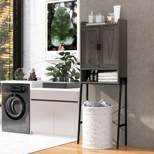 Armadietto Salvaspazio a Doppia Anta Sopra il WC, Organizzatore per Bagno - Product Image 2