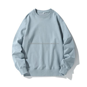 Personalizado Puff impresión algodón lujo Streetwear de gran tamaño bordado en relieve sudaderas con capucha hombres cuello redondo sudadera - Product Image 5