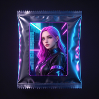 Sachet holographique personnalisé écologique à scellage central pour l'emballage de granulés, de snacks et d'aliments naturels
