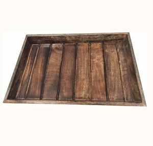 Bandeja de Madera de Calidad Superior para Servir Frutas y Decorar, Vajilla Decorativa para el Hogar, Diseño de Cuatro Ruedas, Bandeja Galvanizada - Product Image 4