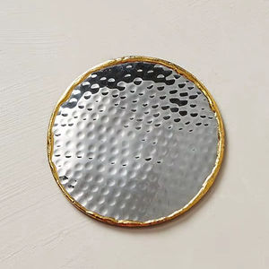 Ensemble de sous-verres carrés en acier inoxydable avec base antidérapante pour la protection du comptoir de bar - Product Image 1