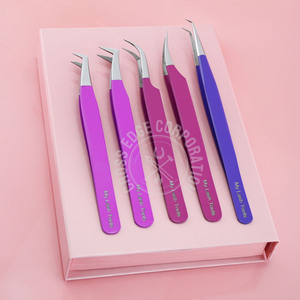 Pince à épiler en acier inoxydable pour cils incurvés à 90 degrés, meilleur volume - Product Image 4