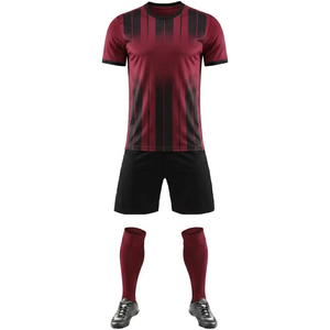 Conjunto de Camiseta de Fútbol Personalizada para Hombre, Color Negro y Marrón, con Estampado, Transpirable, de Secado Rápido, Corte Regular - Product Image 1