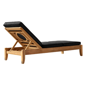 Chaise longue réglable en teck massif, durable, pliable, design moderne pour piscine, jardin, hôtel, complexe hôtelier - Product Image 4