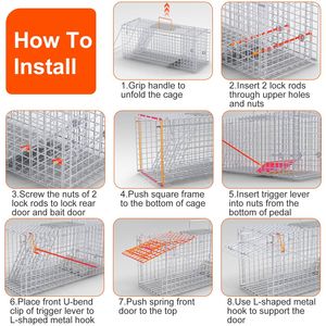 Trappola Pieghevole Resistente da 25,59 Pollici per Animali Domestici con Rilascio Vivi - Per Conigli, Scoiattoli, Opossum, Puzzole, Gattini e Altro! - Product Image 4