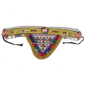 Cinturón Vintage para Danza del Vientre, Cinturón de Cintura Tradicional Afgano Kuchi Tribal BB039A Old Banjara Real Vintage, Cinturones con Cuentas Hechos a Mano - Product Image 1
