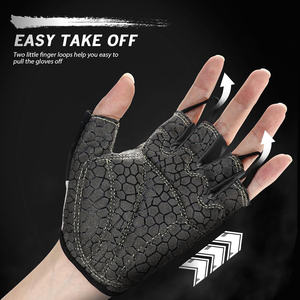 Guantes de Ciclismo Unisex de Medio Dedo para Verano, Cierre Ajustable con Gancho y Bucle, Ligeros, Transpirables, Antideslizantes, con Almohadilla Amortiguadora para Carretera - Product Image 4