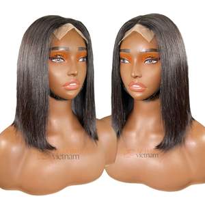 Pelucas Bob de Cabello Brasileño Natural Remy Virgen con Cutícula Alineada HD para Pelucas Frontales de Encaje Sin Pegamento Cabello Liso Extremo 2x4 2x6 - Product Image 1
