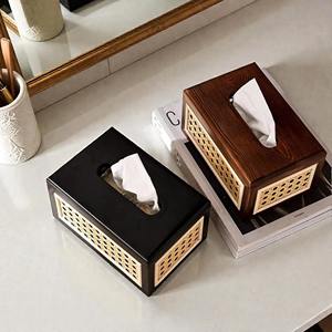 Boîte à mouchoirs moderne en rotin et bois, idéale pour la maison, les tables d'appoint, les salles à manger et la décoration intérieure. Vente en gros depuis l'Inde. - Product Image 5