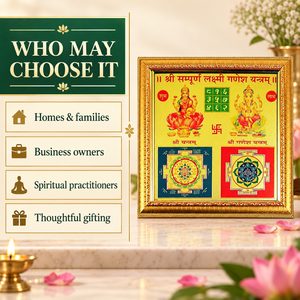 Framed Carved Gemstone Hindu Deity Wall Decor Lakshmi Ganesh Yantra Art Panel Offset Printed Gold Tone <b>Home</b> Temple Decor - Product Image 2