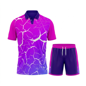 ชุดฟุตบอลแบบกำหนดเอง เสื้อทีม กางเกงขาสั้น โพลีเอสเตอร์ 100% โลโก้ด้านหน้า คุณภาพสูง ระบายอากาศได้ดี แห้งเร็ว สำหรับทุกเพศ พร้อมตัวอักษร - Product Image 1