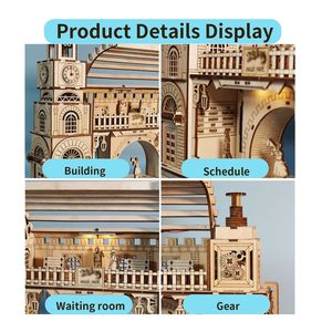 Rompecabezas 3D de Madera, Modelo de Estación de Tren, Kits de Herramientas para Construir, Manualidades Hechas a Mano, Regalo de Navidad Único - Product Image 6
