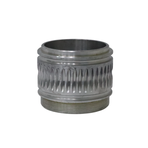 Bague de fixation en aluminium usinée CNC avec base filetée et corps rainuré - Product Image 1