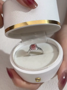 Fantastic Pink Radiant Cut 0.65 CT Lab Diamond IGI Certificate Engagement Jewelry Solid Gold 18K solid Gold Rings - Product Image 6