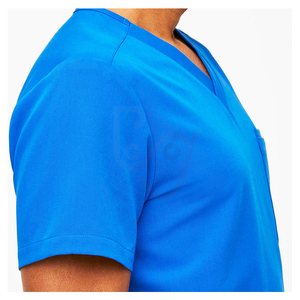 Ensemble de blouses médicales pour hommes en coton et polyester tricoté, pantalon et haut à col en V avec poche, prêt pour le stéthoscope - Product Image 5
