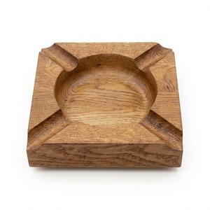 Cendrier carré vintage en bois massif, vente en gros d'usine, avec logo personnalisé, cendrier décoratif de luxe pour la maison et le bureau - Product Image 3