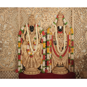 Estatua de Tirupati Balaji Lakshmi para Decoración de Bodas, Estatuas de FRP del Señor Venkateswara y Padmavathi, Decoración para Mandap de Bodas del Sur de la India - Product Image 1