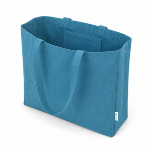 Sac fourre-tout en coton recyclé avec poche intérieure, 220 GSM, grand sac de shopping, logo personnalisé, vente en gros, OEM, ODM, fabricant en vrac, exportateur - Product Image 5