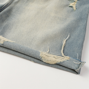 Shorts de mezclilla personalizados al por mayor, de cintura media, estilo casual urbano para verano, proveedores OEM de Pakistán, shorts de mezclilla desgastados para hombre - Product Image 4