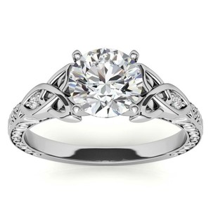 Round Cut Moissanite <b>Solitaire</b> <b>Ring</b> 925 Sterling <b>Silver</b> White Gold Plated Classic Engagement Wedding Bridal <b>Ring</b> Fine Jewelry - Product Image 1