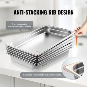 6 confezioni da tavolo da cucina commerciale in acciaio inossidabile da 0.8mm di spessore per tavola a vapore Anti-marmellata a grandezza naturale da un ristorante profondo 2.5 pollici - Product Image 4