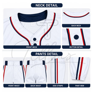 Uniformes de Béisbol de Alta Calidad para Equipos, Ropa Deportiva, Uniformes de Béisbol en Grandes Cantidades, Fáciles de Usar - Product Image 3