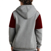Sweat à capuche zippé color block pour homme, 280 GSM, polaire polyester-coton lavé, logo personnalisé, vêtements en gros