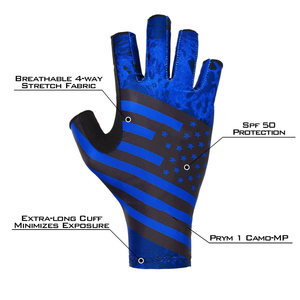 Gants de pêche demi-doigts UPF50+ en Spandex, respirants, protection UV, logo brodé personnalisé, imperméables, légers - Product Image 3
