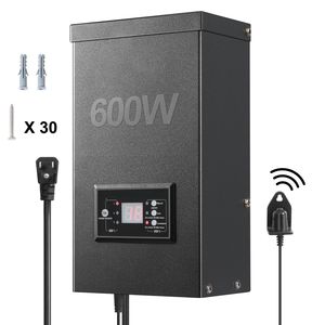 Trasformatore per Illuminazione Esterna Impermeabile 600W, 120V AC 12V/14V AC, con Timer e Sensore Fotocellula, Convertitore per Paesaggistica 110V 220V - Product Image 3