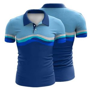 Chemises personnalisées en polyester tricoté pour hommes, impression numérique, anti-plis, col rond, poche, manches courtes, haute qualité, fitness, tout usage - Product Image 4
