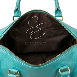 Nuevo Bolso de Cuero Turquesa de Alta Calidad con Pelo, Estilo Boho Chic Vaquero, Bandolera de Piel de Vaca, Bolso Rápido de Cuero Personalizado - Product Image 5